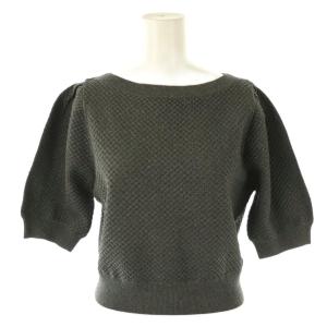 CELFORD 24AW ブローチ付きニットセットアップ 半袖 スカート ロング フレア 36 グレー /HK OS