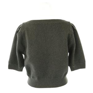 CELFORD 24AW ブローチ付きニットセットアップ 半袖 スカート ロング フレア 36 グレー /HK OS