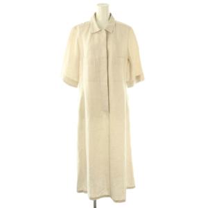 シャツワンピース ミモレ ロング 五分袖 9 ベージュ /AT OS