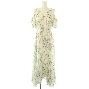 24SS カシュクールプリントワンピ ワンピース ロング 38 ホワイト /HK OS