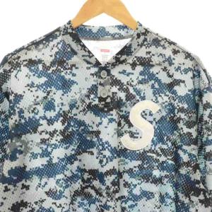 Supreme 25SS S Logo Baseball Henley Digi Camo L グレー マルチカラー