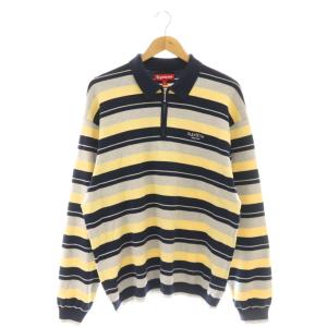 24AW Stripe Zip L S Polo ポロシャツ L マルチカラー