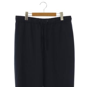 ATON WOOL OXFORD イージー パンツ テーパード 6 紺 ネイビー /AT OS