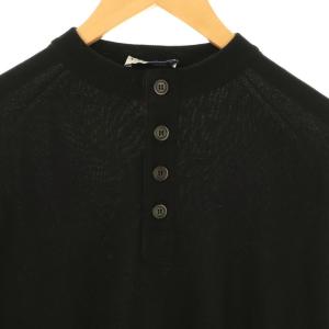 JOHN SMEDLEY LECHOPPE別注 WELLER ヘンリーネック ニット プルオーバー M ブラック