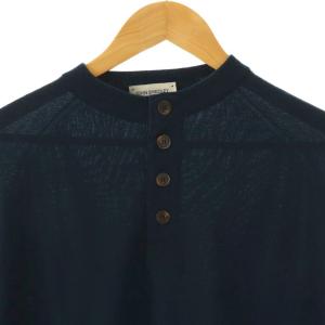 JOHN SMEDLEY LECHOPPE別注 WELLER ヘンリーネック ニット プルオーバー M ダークグリーン