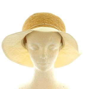 HELEN KAMINSKI ラフィア×コットン ハット 麦わら帽子 ONE SIZE ベージュ アイボリー /MI OS