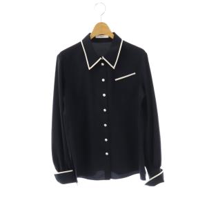 長袖シャツ ブラウス パイピング 36 ネイビー /DF OS