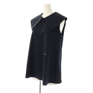 René ビッグカラーノースリーブブラウス 34 ネイビー /DO OS