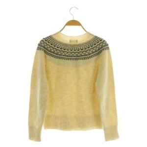 MARGARET HOWELL ノルディックセーター ニット 長袖 クルーネック ウール 2 ベージュ /MY OS