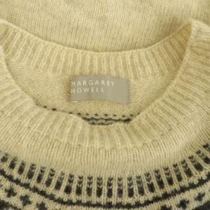 MARGARET HOWELL ノルディックセーター ニット 長袖 クルーネック ウール 2 ベージュ /MY OS