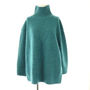 MISTO TERRY モックネックニット セーター カシミヤ混 38 ブルー /DF OS