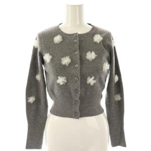 25SS フラワーモチーフカーディガン ニット 長袖 F グレー /HK OS