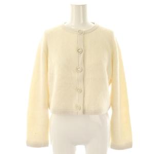 24AW Sustainableファーライクニットジャケット ノーカラー F ホワイト /HK OS