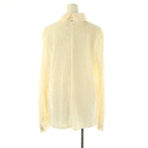 NARA CAMICIE エンボスベロアスタンドカラーブラウス カットソー 2 アイボリー /ES OS