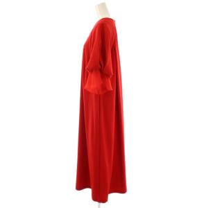ADORE 24SS シアーラッフルカフワンピース 五分袖 ロング 38 赤 531-4140401 /NR OS