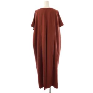 ADORE 24SS ネオプレーンダンボールワンピース フレンチスリーブ ロング 38 ワインレッド /NR OS