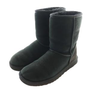 UGG australia ムートンブーツ ショート US8 25?p 黒 ブラック /SS OS
