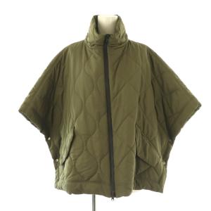 キルティングポンチョ 中綿 F 深緑 カーキ /ES OS