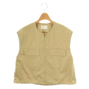 24SS ヴィンテージタフタスリーブレスブルゾン ベスト ベージュ /ES OS