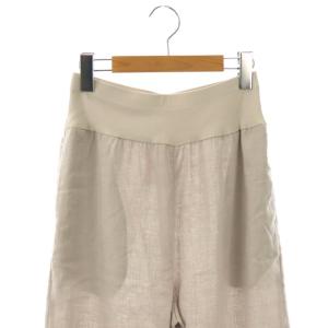 BEARDSLEY 25SS ウエストリブリネンパンツ ワイドパンツ 0 ライトグレー グレージュ /ES OS