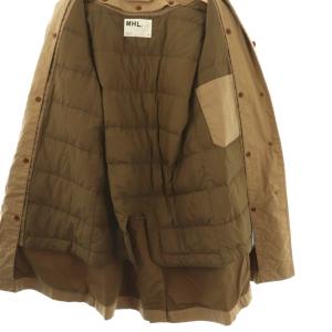 MHL. COTTON NYLON CANVAS ダウンライナー付きコート ロング 2 ベージュ /HK OS