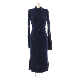 シャツワンピース ロング M ネイビー /ES OS