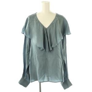 25SS ビックカラーブラウス プルオーバー 長袖 F サックスブルー /DF OS