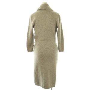RALPH LAUREN ウールカシミヤ混カシュクールニットワンピース S グレージュ /ES OS SH