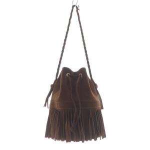 カーニバル スエード フリンジバッグ ショルダーバッグ 茶色 ブラウン /SR