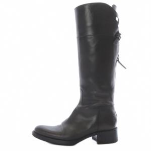 ジョッキーブーツ ロング レザー 34.5 茶色 ブラウン /SR