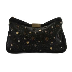 クラッチバッグ 星座スタッズ レザー 黒 ブラック /SS OS