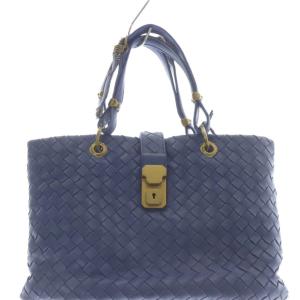 BOTTEGA VENETA イントレチャート カプリ ハンドバッグ ブルー 162112