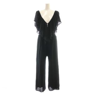 25SS MEDI RUFFLE KNIT ROMPERS ロンパース オールインワン S ブラック /DO