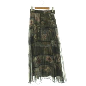 24SS FLOWER PATCHWORK PLEATED SKIRT スカート S マルチカラー /DO