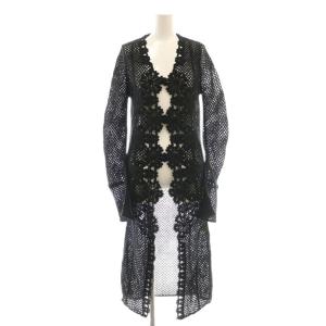 24SS CROCHET LIKE FLOWER LONG TOP カーディガン F ブラック /DO