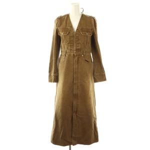 ADORABLE BACK RIBBON DENIM DRESS ワンピース デニム ロング XS キャメル