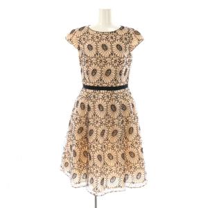 ANEMONE PORTO ワンピース 0 ピンクベージュ ブラック /DO OS