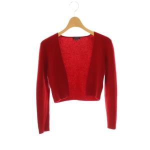 カシミヤ カーディガン ボレロ ニット XS レッド /ES OS