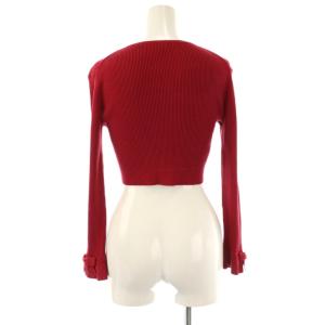 TOCCA シルク カーディガン ニット クロップド XS レッド /ES OS