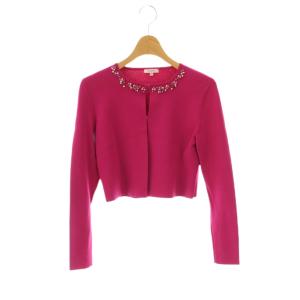 ビジュー カーディガン ニット XS マゼンタピンク /ES OS