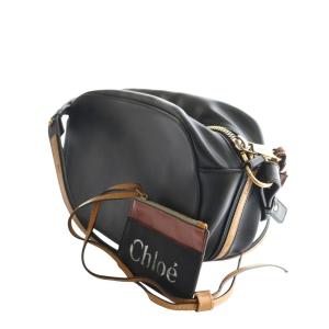 Chloe サム ショルダーバッグ ポーチ付き レザー 黒 ブラック 茶 ブラウン /AQ OS