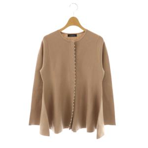 23AW プチ フェイクパール ペプラム プルオーバー カーディガン ニット ベージュ /HK OS