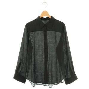 24AW シアーストライプタイツキシャツ 38 ブラック /DO OS