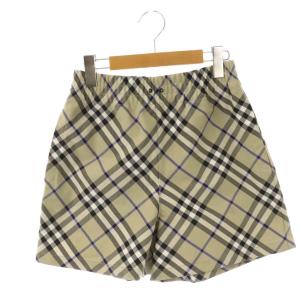 エラスティックウエストショートパンツ チェック UK2 ライトベージュ
