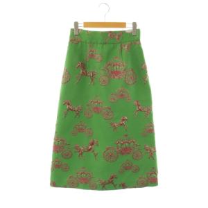 ホースジャガードスカート Aラインスカート ロング 2 グリーン /DF OS