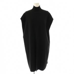 24AW クリアハイゲージポンチョ チュニック ニット ノースリーブ 38 ブラック /ES OS