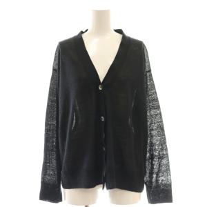 25SS ラミーVネックカーディガン ニット ブラック /DF OS SH