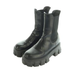 PRADA モノリス ショートブーツ 36.5 ブラック
