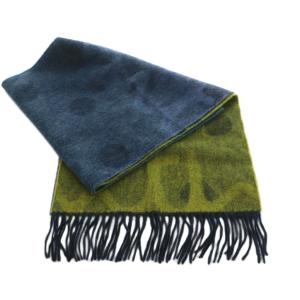 PAUL SMITH マフラー ウール カシミヤ混 ドット グラデーション 紺 青 黄色 240411 /MI OS