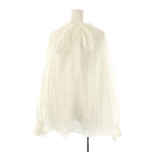 MACHATT プリーツデザインブラウス プルオーバー リボン ホワイト /DF OS SH